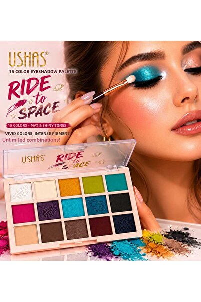Ushas 15 Color Eyeshadow Palette 🌸   Eye-Catching Makeup with Matte and Shim...