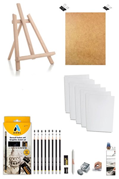 GLANCE Charcoal Sketch Drawing Desktop Easel Duralit Set Duralit
