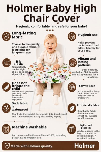 Holmer Organic Cotton Stain-Resistant High Chair Cover