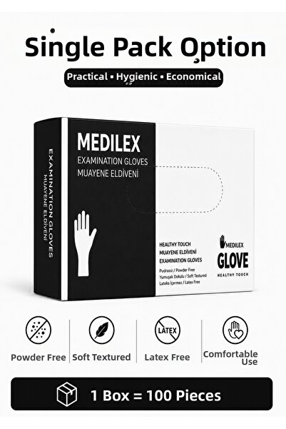 MEDİLEX Tpe Hybrid Powder-Free Examination Gloves 100 Pcs - 1 Pack Latex-Free