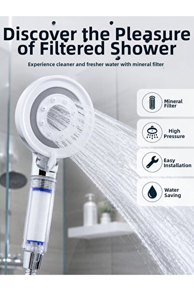 teknotrust Premium Transparent Filter Chamber Shower Head with Powerful Flow ...