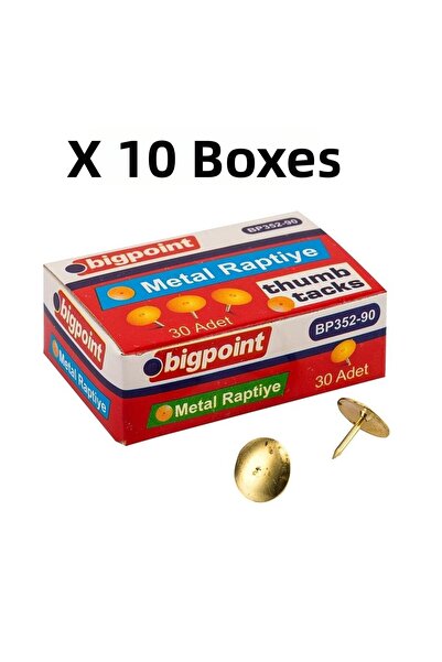 Bigpoint Fasteners Metal Yellow (Brass) X 10 Boxes