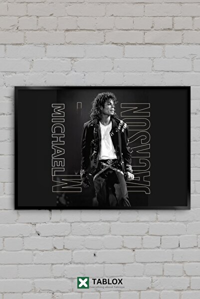 TABLOX Michael Jackson Bad Tipografie alb-negru Muzică pop Aspect cadru decor...