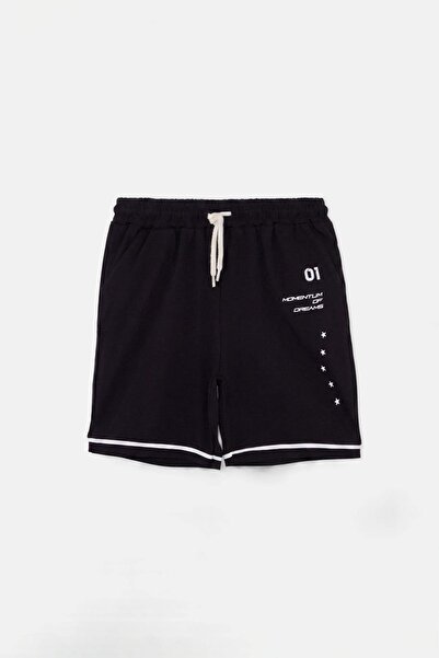 TRENDYOLKIDS Black Plain Knitted Shorts & Bermuda Shorts Tkdss26Sr00026