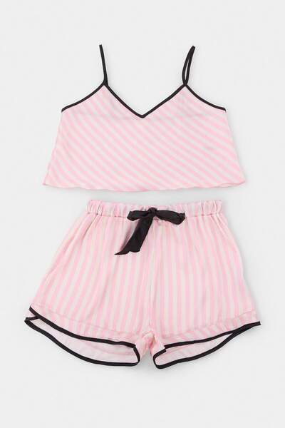 Trendyol Collection Powder Plain Satin Woven Pajama Set Thmss24Pt00089