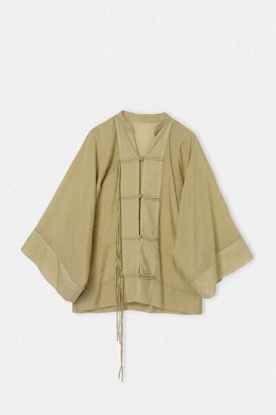 Drop by TrendyolMilla Mustard Button Tie Detail Slim Kimono Tdrss26Km00003