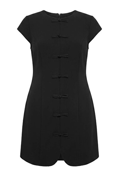 Trendyol Curve Black Woven Plus Size Dress Tbbaw27Ah00033