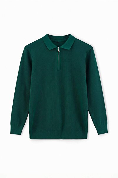 Trendyol Collection Emerald Green Regular/Normal Cut Textured High Neck Knitw...
