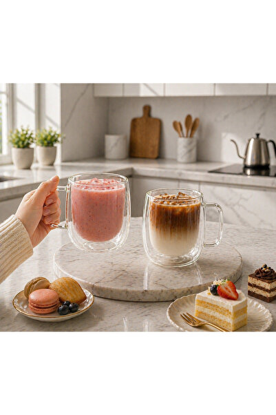 Vivien Home 350 ml Çift Camlı Çift Cidarlı Bardak