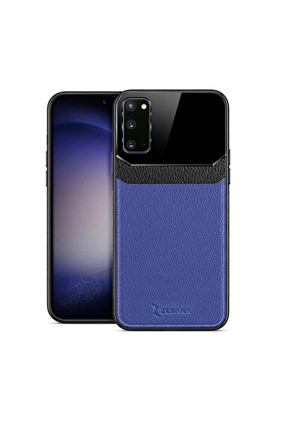 Zebana Samsung Galaxy S20 FE Uyumlu Kılıf Lens Deri Kılıf Lacivert