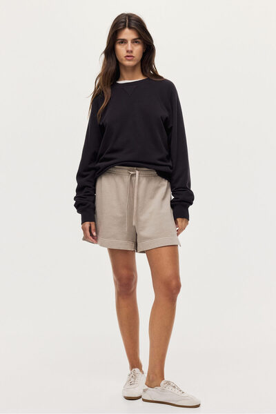 H&M Pamuklu Yıkanmış Sweatshirt Şort