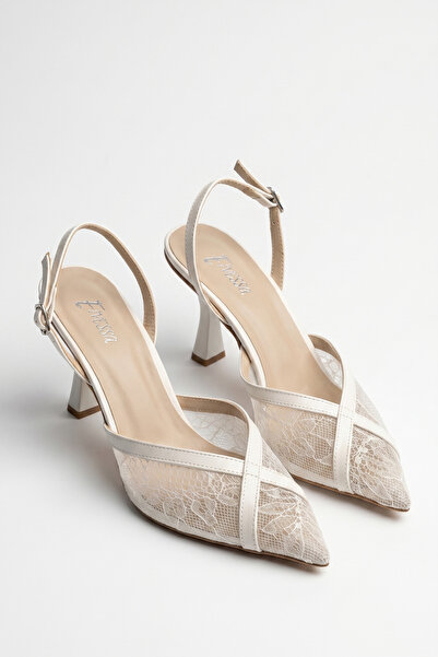 White Lace Custom Design Casual 7cm Heel Shoes
