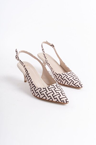 NITU Shoes وأشار اصبع القدم منخفضة الكعب البيج نمط الخنجر