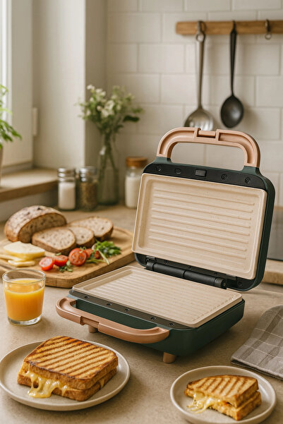 Fressi Tost Ve Waffle Makinesi | Çıkarabilir Yapışmaz Plakalı | 3 Ayrı Plaka |
