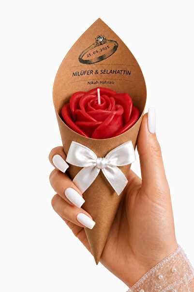 ceysethome 15 Adet Kokulu Kişiye Özel Lüks Gül Mum Buketleri ( Beyaz )