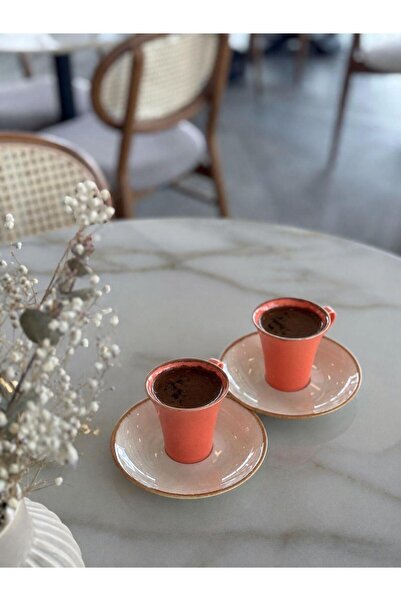 Porland طقم قهوة سيزونز برتقالي وبيج لشخصين 70 سي سي 04ALM008834