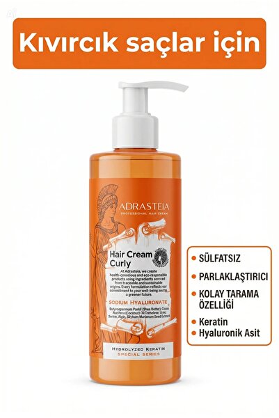 Kıvırcık Saçlar İçin Bukle Belirginleştirici Saç nemlendiricisi Krem Hair Cream Curly Sülfatsız