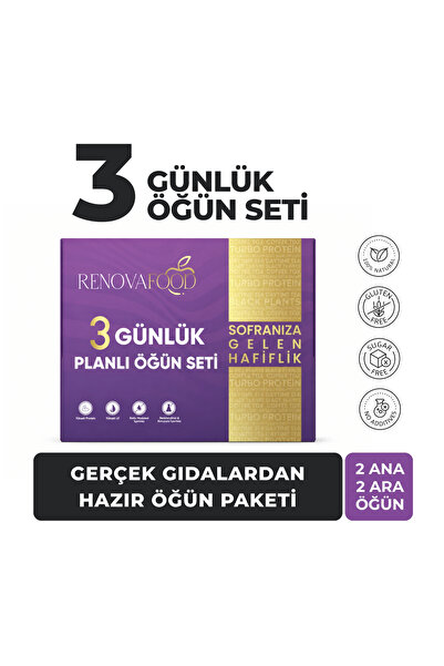 Renovafood 3 Gün Hazır Öğün Paketi 2 Ana 2 Ara Öğün Yüksek Protein & Yüksek Lif