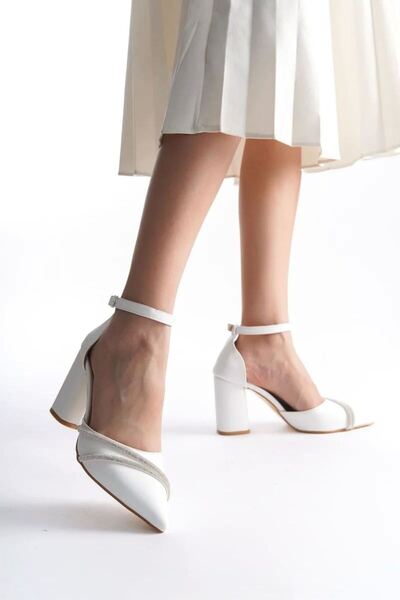 Generic Brand Women's White Heeled Shoes Tr08Ms32B
