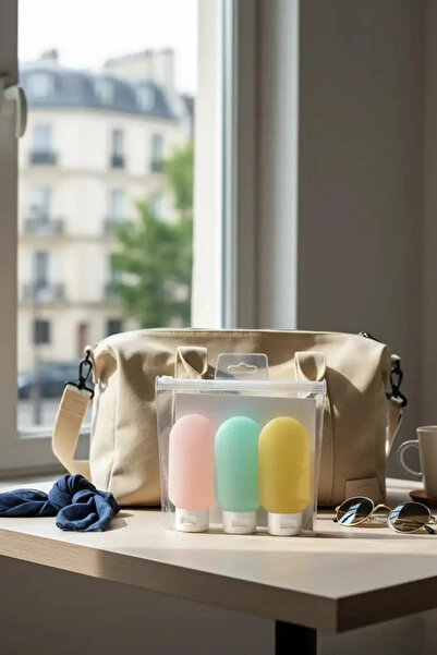 Miniso Lisanslı Taşınabilir Seyahat Şişe Seti (3 Adet) – Sızdırmaz Mini Kozme...