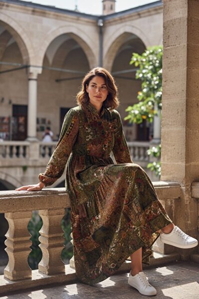 MODA Yazlık Etnik Desen Viskon Elbise