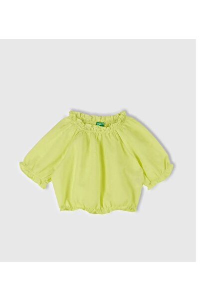 United Colors of Benetton بلوزة كتان للفتيات 5IPVCQ03S GKB0064