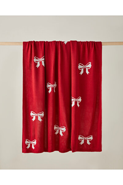 English Home Ribbon Joy Koltuk Şalı 130x170 cm Kırmızı