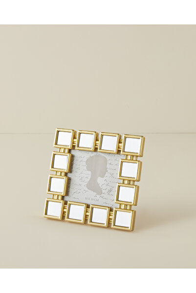 English Home Mona Polyresin Çerçeve 10x10 cm Beyaz-Gold