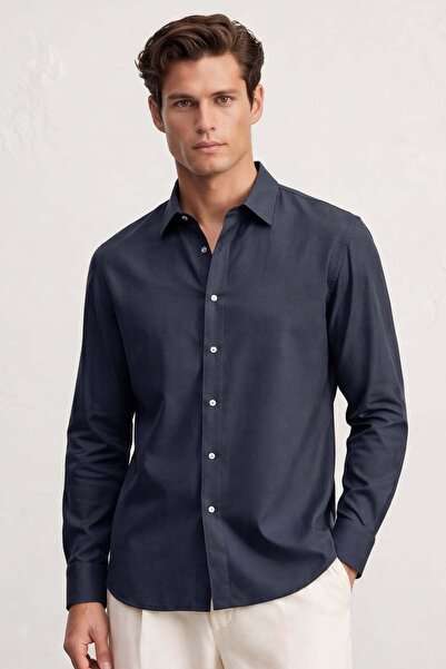 Sabri Özel Erkek Lacivert Normal Kesim Regular Fit %100 Pamuk Gabardin Uzun K...