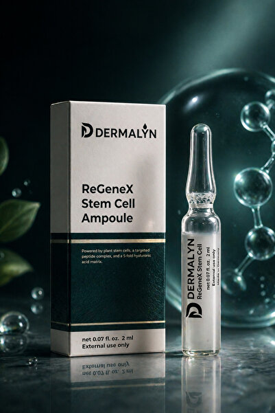 DERMALYN 1 Adet Bitkisel Kök Hücre Cilt Yenileyici Mimik Kırışıklık Yaşlanma Karşıtı Ampul Serum Dermaroller