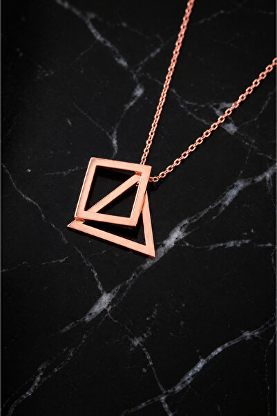 Auryne Jewelry 925 Ayar Gümüş Aşk Bağı Üçgen Kolye 14 Ayar Altın Kaplama Gümü...