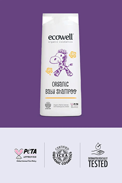 Ecowell Bebek Saç & Vücut Şampuanı Set, Organik & Vegan Sertifikalı, Parabensiz Doğal Konak Önleyici 2x300ml