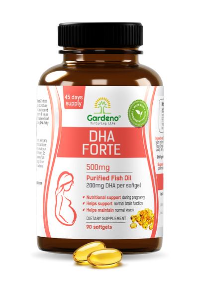 Gardeno Nurturing LIfe كبسولات أوميغا 3 فورتي للحوامل - تدعم نمو الدماغ والعي...