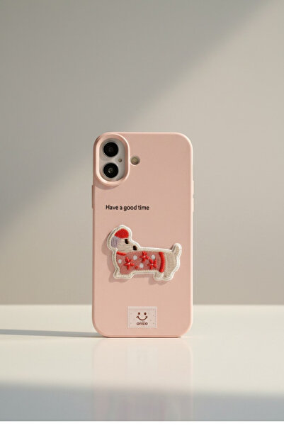 QUSCHU iPhone 16 Plus Uyumlu Kawaii Nakışlı Sevimli Köpekli Figürlü Silikon T...