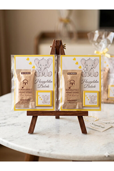 ORGANİZASYON HEDİYEM 10 Pieces Newborn Gift Coffee Madlen Chocolate Card