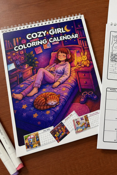stickybloom Cozy Girl Takvim Boyama Kitabı 21x30 cm