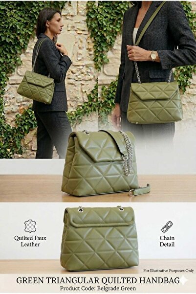 ALLURE - Geanta Dama Belgrade Green 27x21x12cm Piele Ecologica