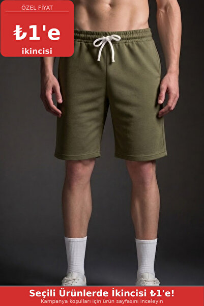 COMBİNE MİCHAİL Men's Elastic Summer Comfort Khaki Shorts