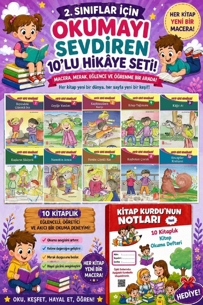 Ata Yayıncılık 2.Sınıflar İçin Okumayı Sevdiren 10 lu Hikaye Seti 4 (Kitap Ok...
