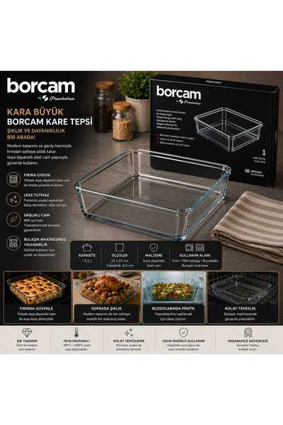Paşabahçe Borcam Kare Tepsi (Premium) 59314
