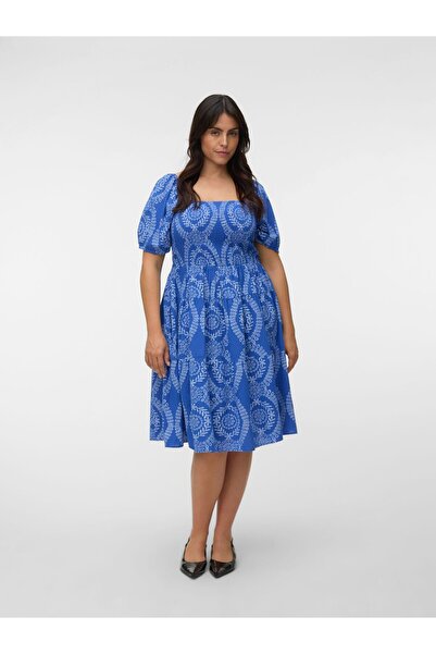 Veromoda Curve Gesmoktes Kleid VMCROKAYA Midikleid