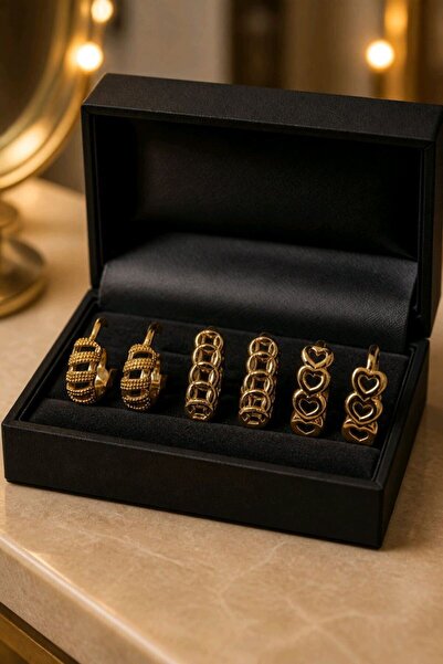 Monalisa Home Figured 3 Pair Earrings