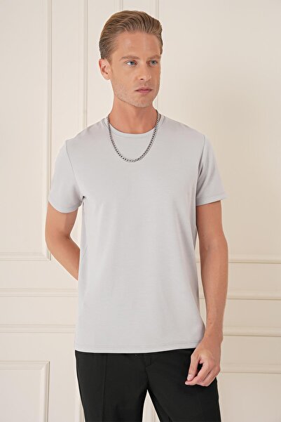 Efor Men's Slim Fit Cotton Dark Gray T-Shirt Ts 885