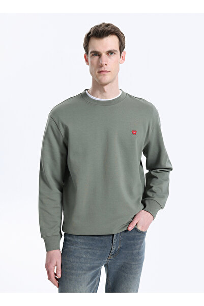 WRANGLER Haki Erkek Regular Fit Logo Baskılı Sweatshirt TW2520255801 Haki Swe...