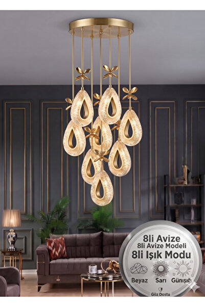 Akgül Lalin Gold 8li Avize