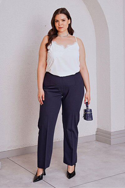 Femina PANTALONI DIN MATERIAL TEXTIL CU TALIE ÎNALTĂ ȘI TIV TIP TUB