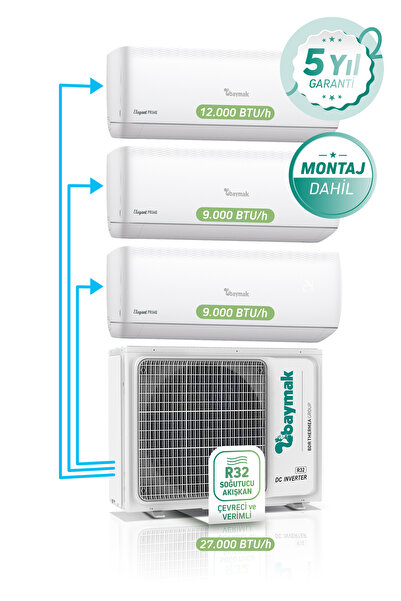 Baymak ELEGANT PRIME MULTİ KLİMA 27 DIŞ / 9+9+12 İÇ