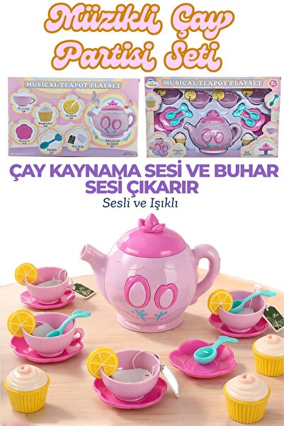 Brother Toys 25 Parça Buhar Sesi Çıkaran Çaydanlık Çay Limon Evcilik Ve Mutfa...