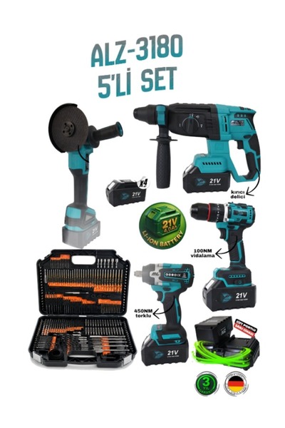 ALLİZER GERMAN Allizer ALZ-3180 5'li Set – (246 Parça Uç Seti)