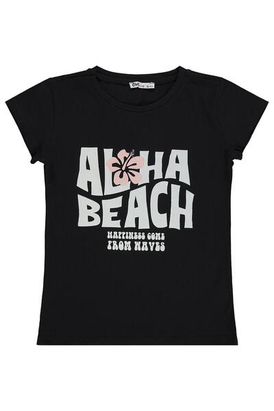 Civil Girls Μπλουζάκι με στάμπα Aloha Beach για 10-13 ετών - Μαύρο 13-14 ετών